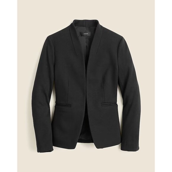 J. Crew 6 Black Going Out Blazer Gramercy Twill Open Front BK027 NWT
